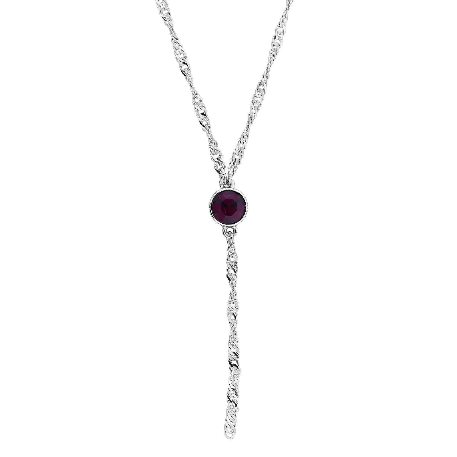 1928 Jewelry Round Crystal Y Necklace Chain 16"   3" Extender 1928 Jewelry