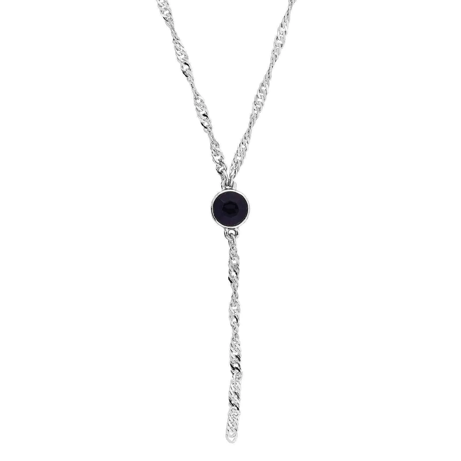 1928 Jewelry Round Crystal Y Necklace Chain 16"   3" Extender 1928 Jewelry