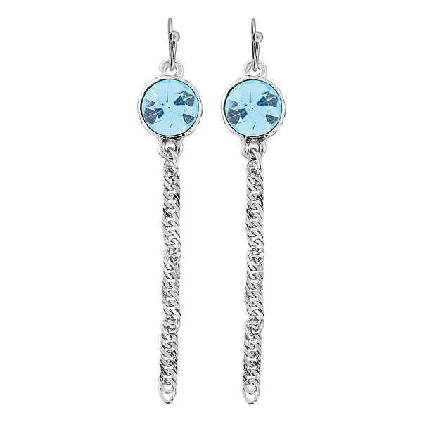 1928 Jewelry Round Euro Crystal Twisted Chain Linear Earrings 1928 Jewelry