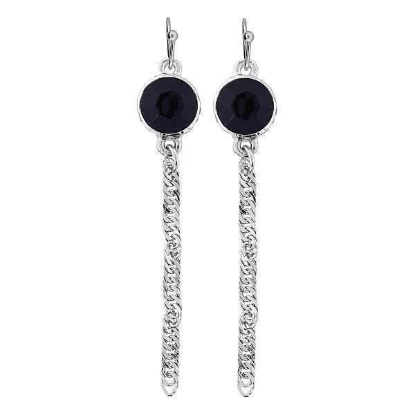 1928 Jewelry Round Euro Crystal Twisted Chain Linear Earrings 1928 Jewelry