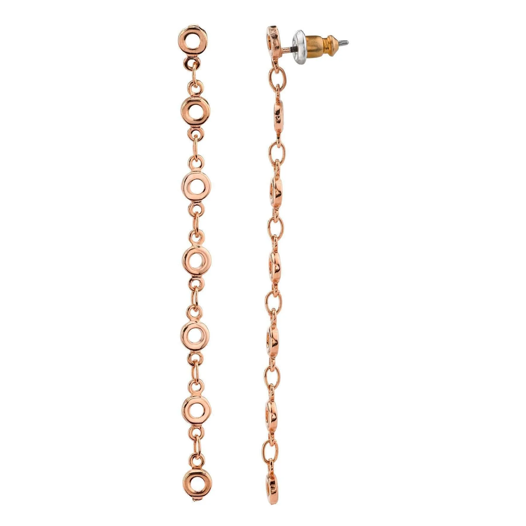 1928 Jewelry Round Link Linear Chain Earrings 1928 Jewelry