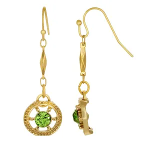 1928 Jewelry Round Ornate Crystal Drop Earrings 1928 Jewelry
