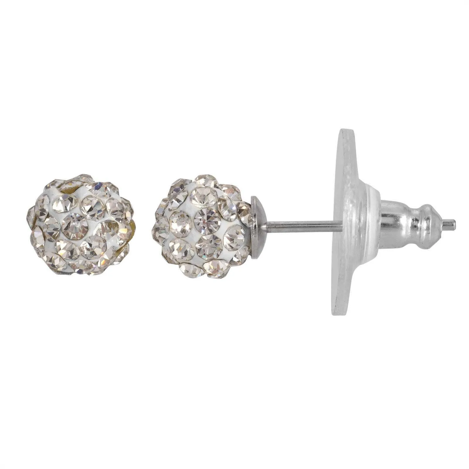 1928 Jewelry Round Petite 6mm Crystal Pave Stud Earrings 1928 Jewelry