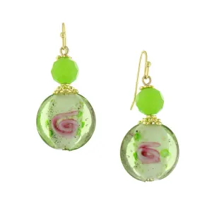 1928 Jewelry Round Pink Floral Drop Earrings 1928 Jewelry