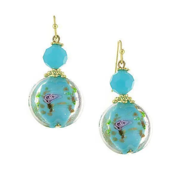1928 Jewelry Round Pink Floral Drop Earrings 1928 Jewelry