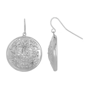 1928 Jewelry Round Royal Filigree Flower Drop Earrings 1928 Jewelry
