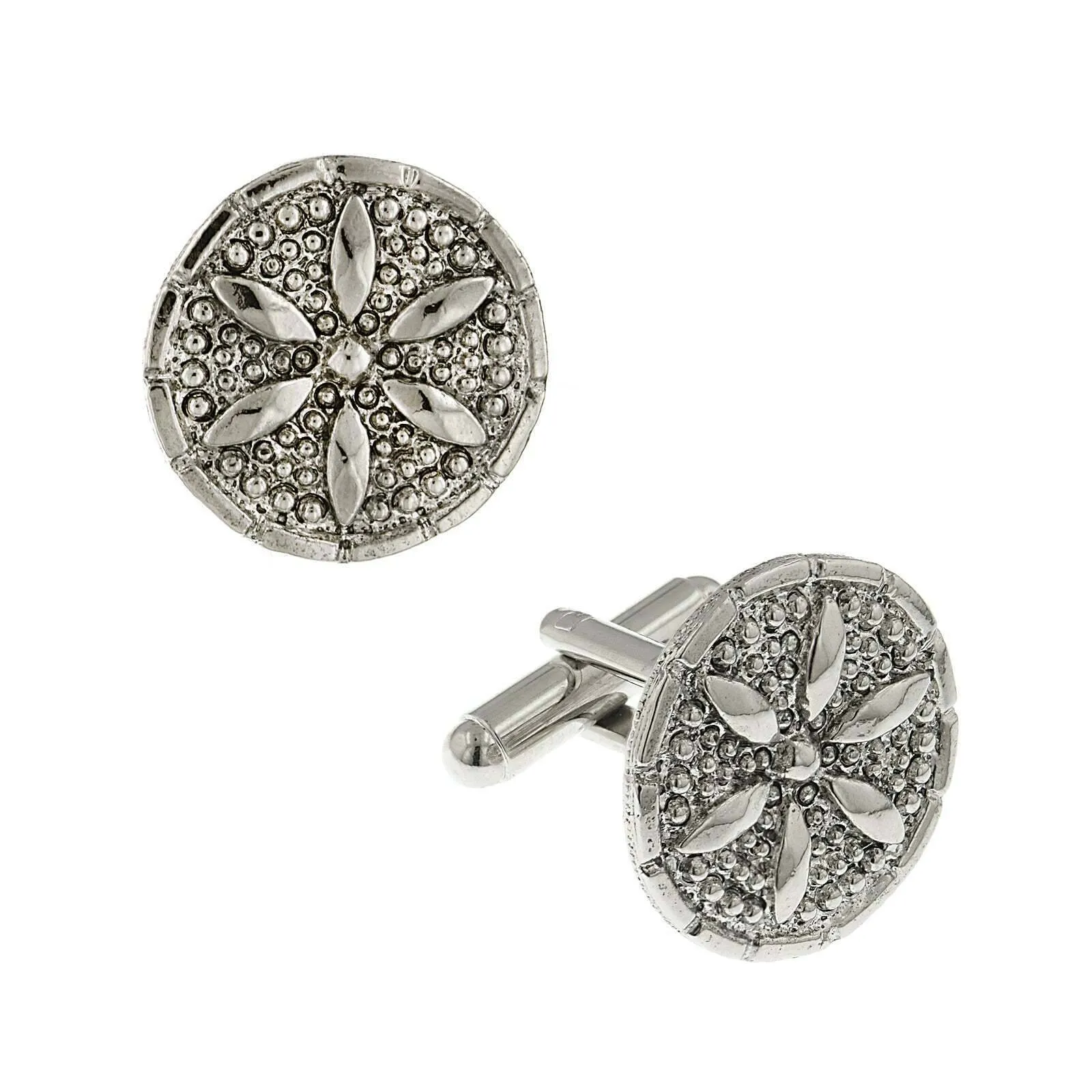 1928 Jewelry Round Sand Dollar Cufflinks 1928 Jewelry