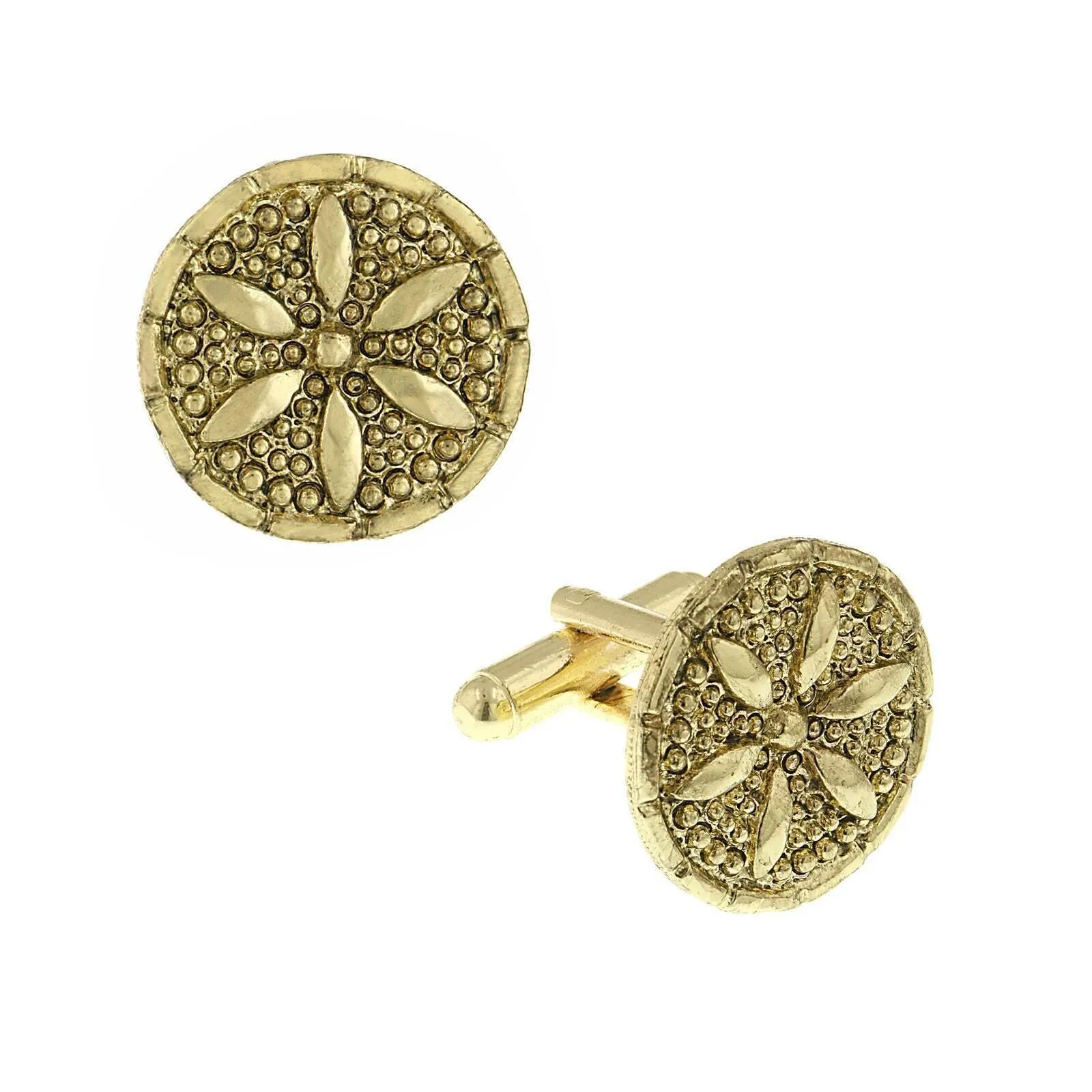 1928 Jewelry Round Sand Dollar Cufflinks 1928 Jewelry