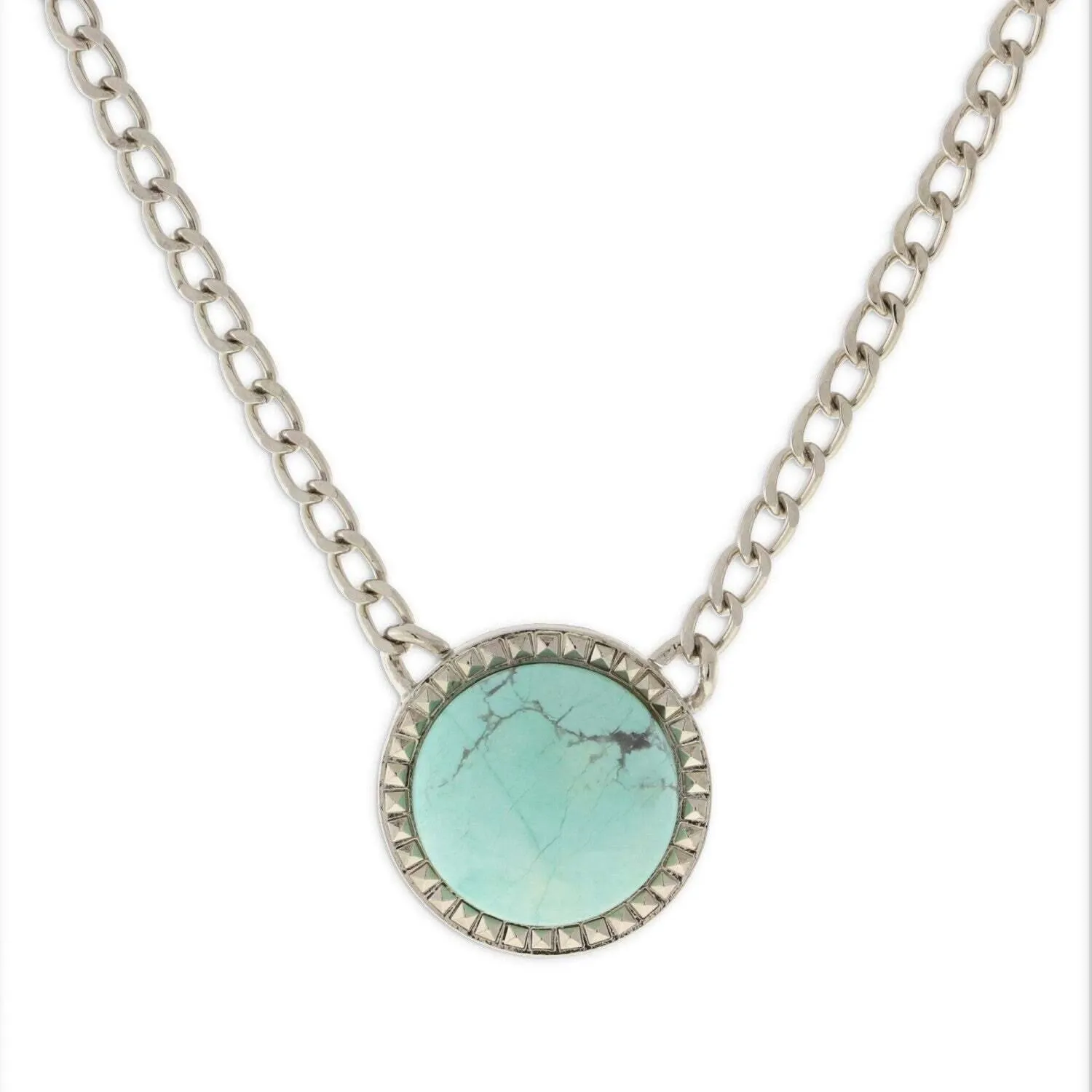 1928 Jewelry Round Semi Precious Gemstone Pendant Necklace 16"   3" Extender 1928 Jewelry