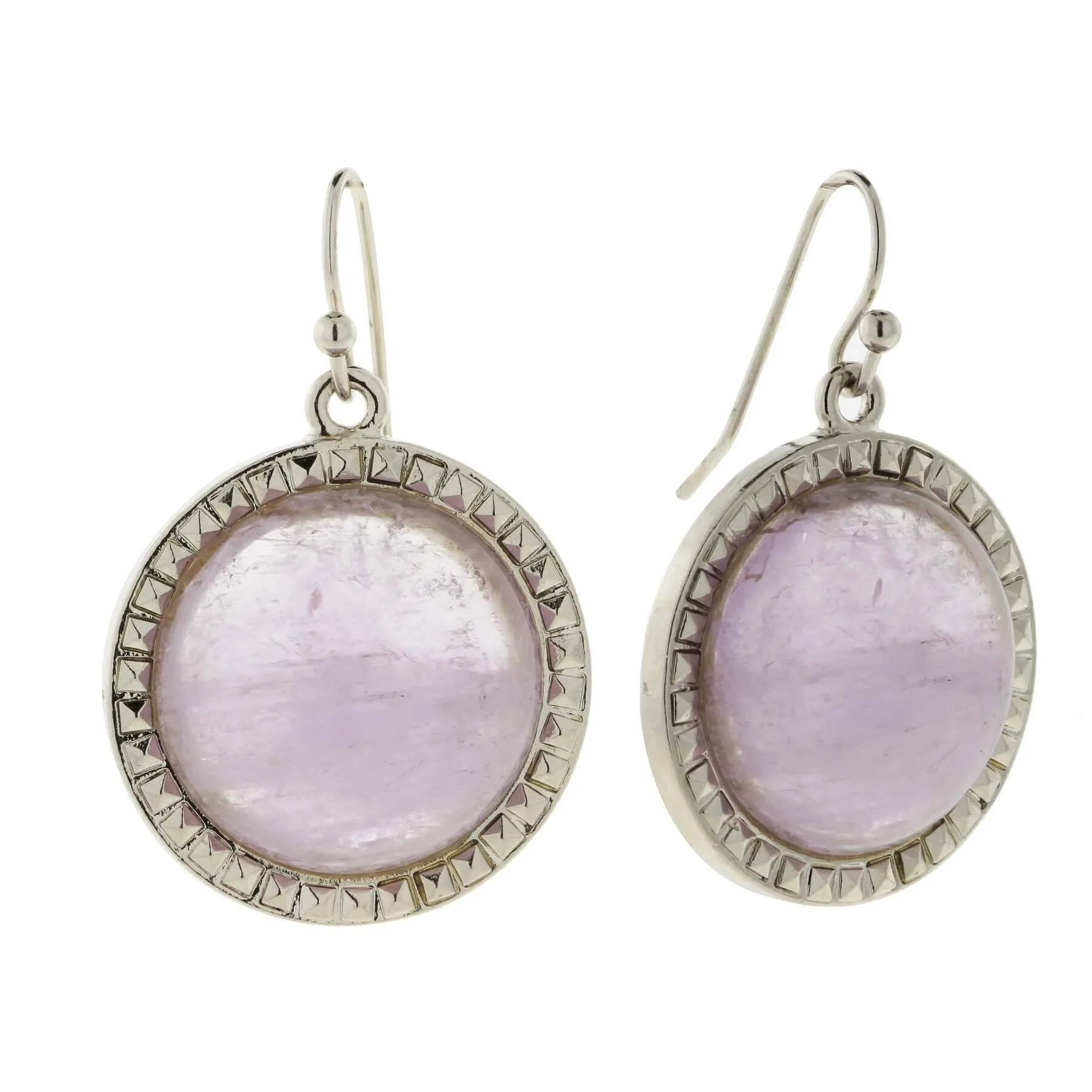 1928 Jewelry Round Textured Square Gemstone Wire Drop Earrings 1928 Jewelry