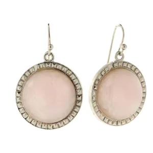 1928 Jewelry Round Textured Square Gemstone Wire Drop Earrings 1928 Jewelry