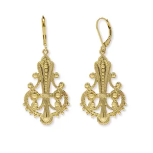 1928 Jewelry Royal Filigree Ornamental Drop Earrings 1928 Jewelry