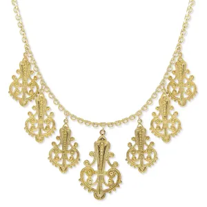 1928 Jewelry Royal Filigree Ornamental Drop Necklace 16"   3" Extender 1928 Jewelry