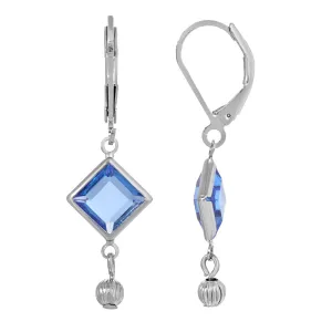 1928 Jewelry Sapphire Blue Austrian Crystal Square Drop Earrings 1928 Jewelry