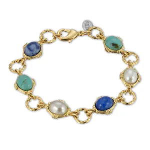 1928 Jewelry Sardinia Multicolor Oval Link Bracelet 1928 Jewelry