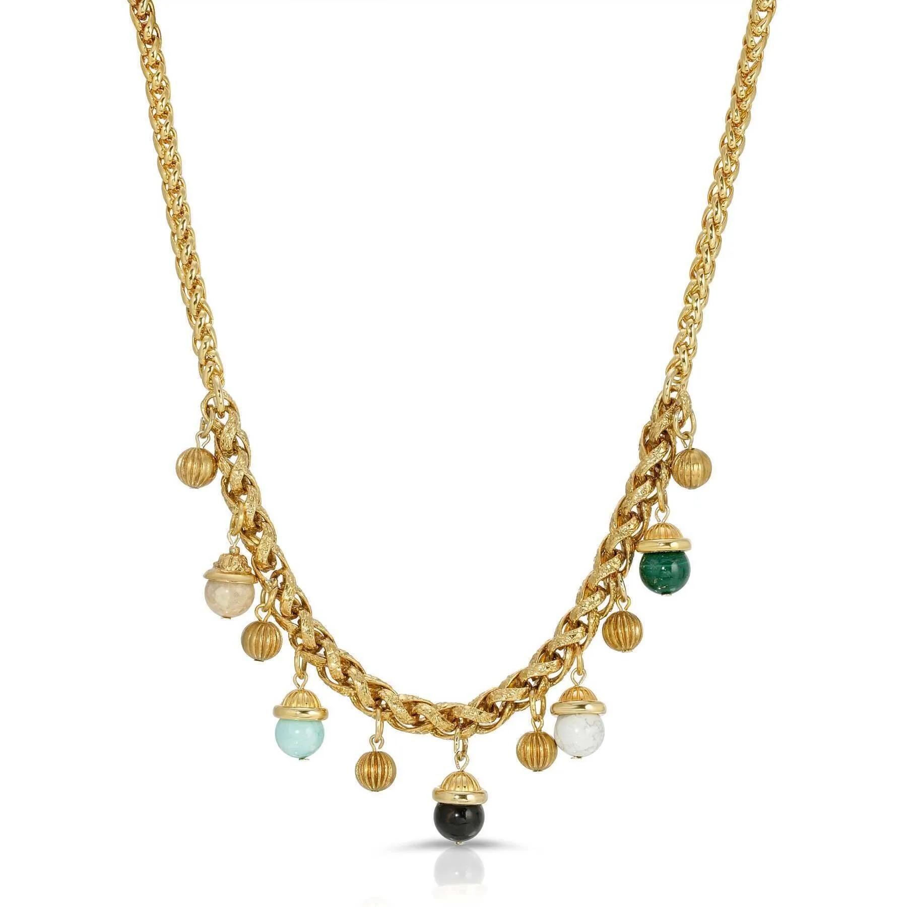 1928 Jewelry Semi Precious Multi Gemstone Drops Necklace 18" 1928 Jewelry
