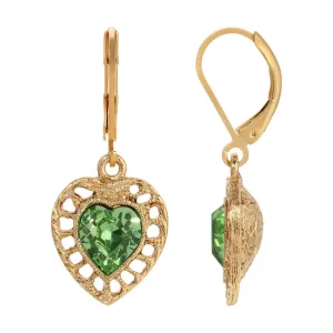 1928 Jewelry Sentimental Crystal Heart Drop Earrings 1928 Jewelry