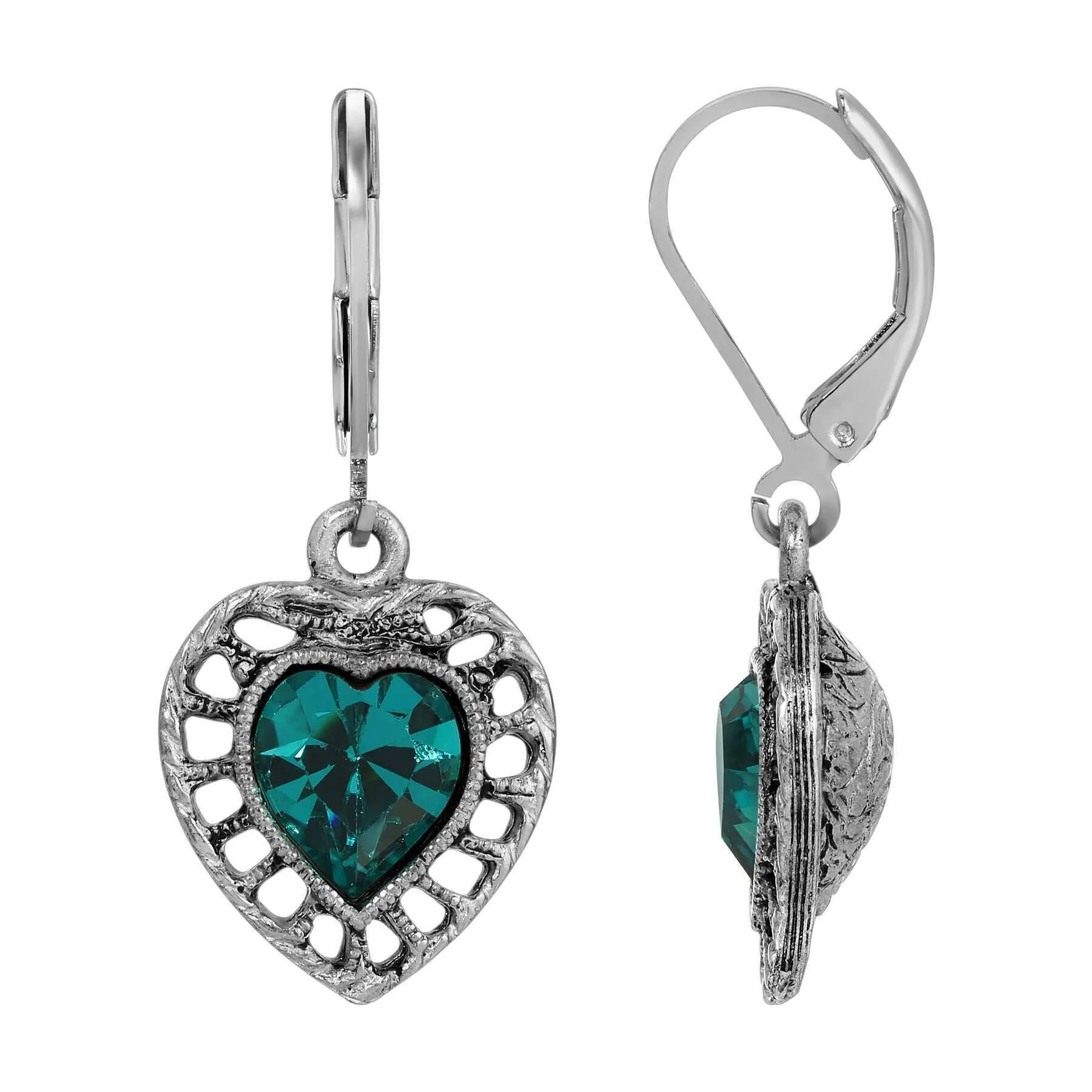 1928 Jewelry Sentimental Crystal Heart Drop Earrings 1928 Jewelry