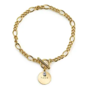 1928 Jewelry Sentiments Crystal Figaro Chain Toggle Bracelet 1928 Jewelry