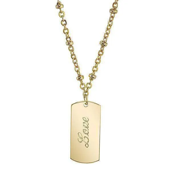 1928 Jewelry Sentiments Dog Tag Pendant Necklace 16"   3" Extender 1928 Jewelry