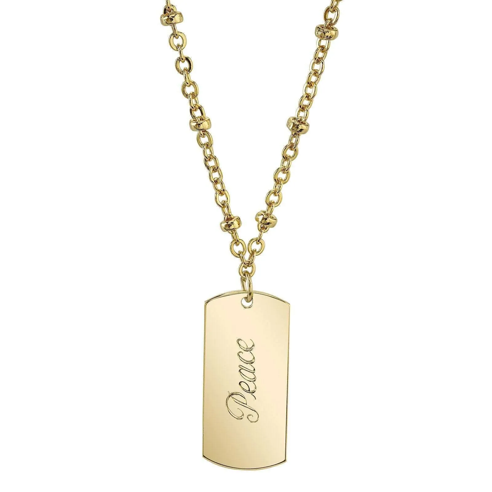 1928 Jewelry Sentiments Dog Tag Pendant Necklace 16"   3" Extender 1928 Jewelry