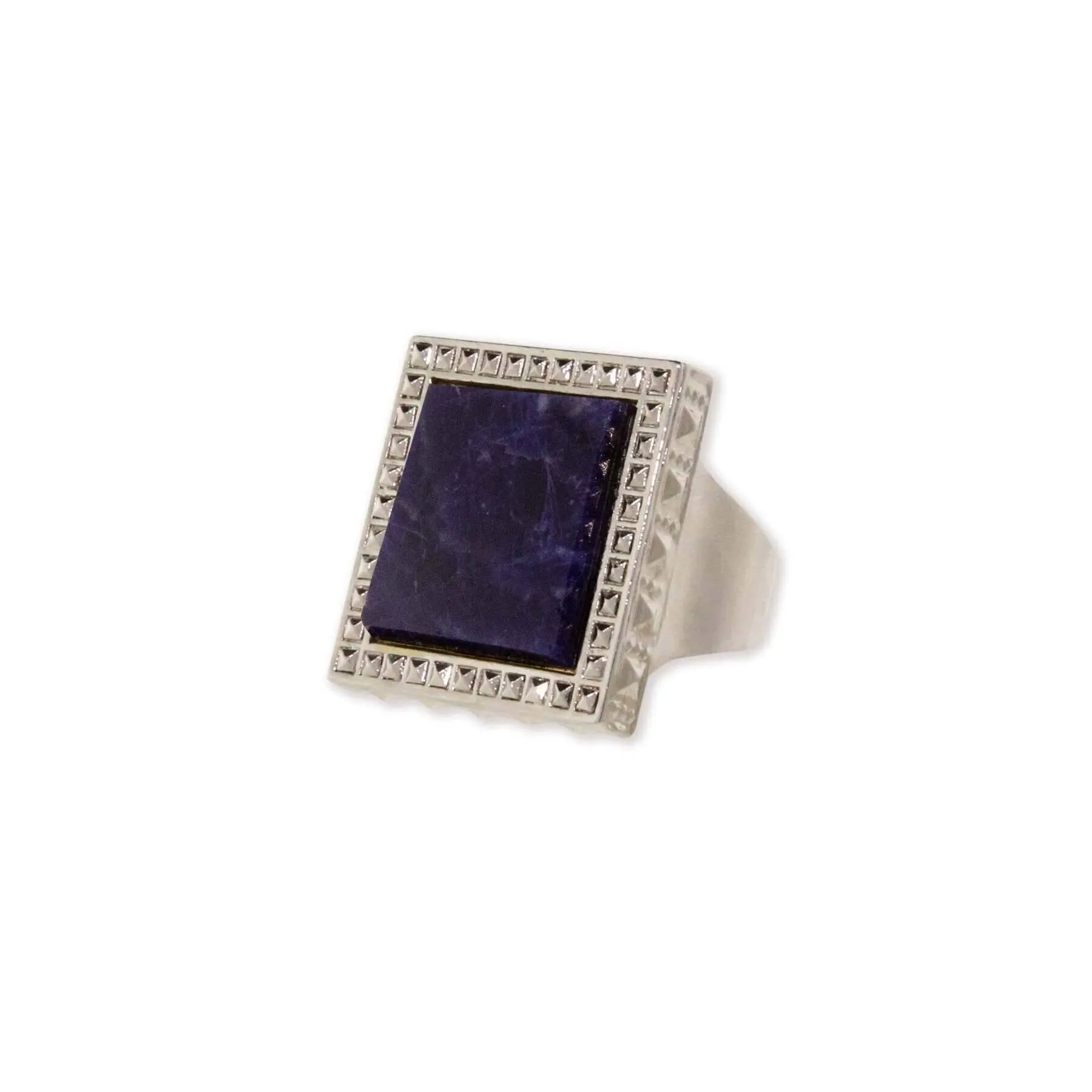 1928 Jewelry Serenity Blue Sodalite Gemstone Square Ring Size 8 1928 Jewelry