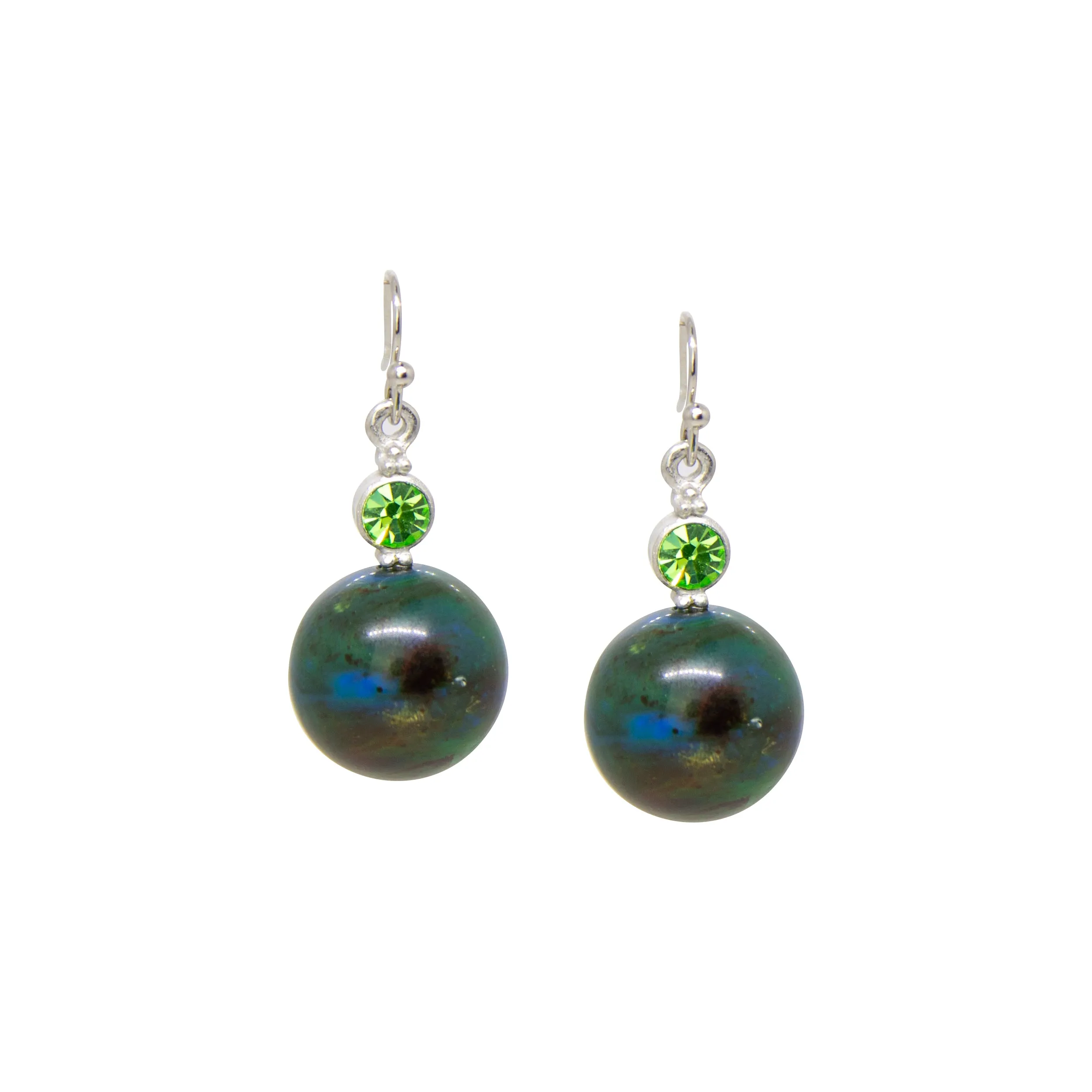 1928 Jewelry Shimmering Green Baubles & Peridot Crystals Drop Earrings 1928 Jewelry