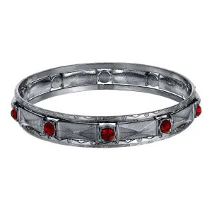 1928 Jewelry Siam Red Crystal Black Bangle Bracelet 1928 Jewelry