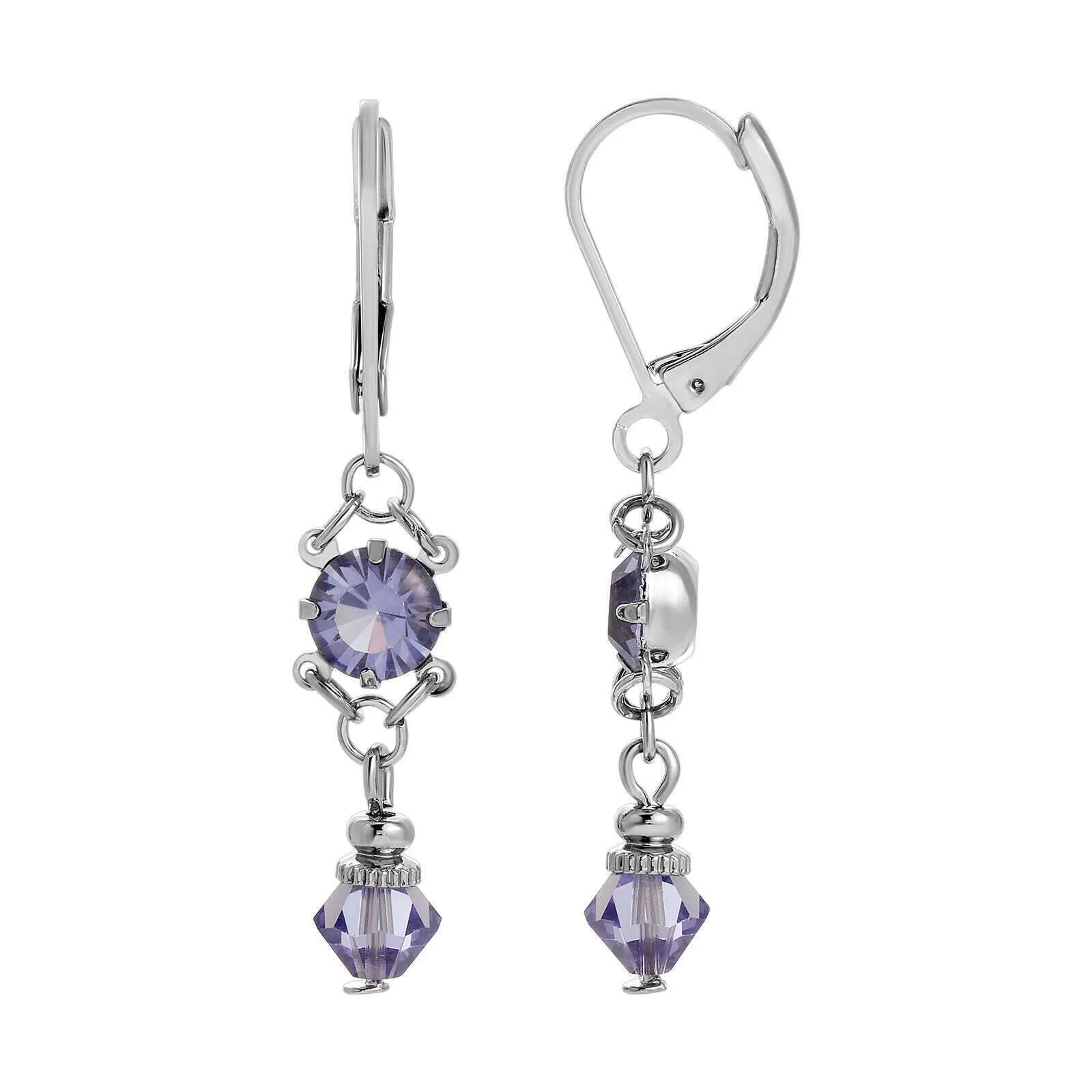 1928 Jewelry Silberne Opulenz European Crystal Drop Earrings 1928 Jewelry