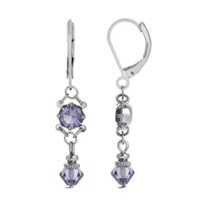 1928 Jewelry Silberne Opulenz European Crystal Drop Earrings 1928 Jewelry