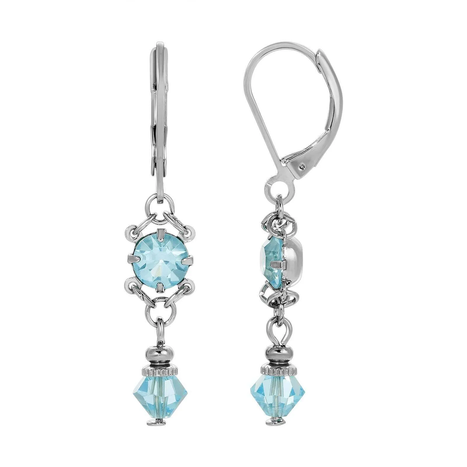 1928 Jewelry Silberne Opulenz European Crystal Drop Earrings 1928 Jewelry