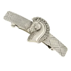 1928 Jewelry Silver Fjord Head Hair Barrette 1928 Jewelry