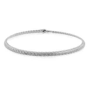 1928 Jewelry Silver Flat Fancy Foxtail Chain Necklace 15" 1928 Jewelry