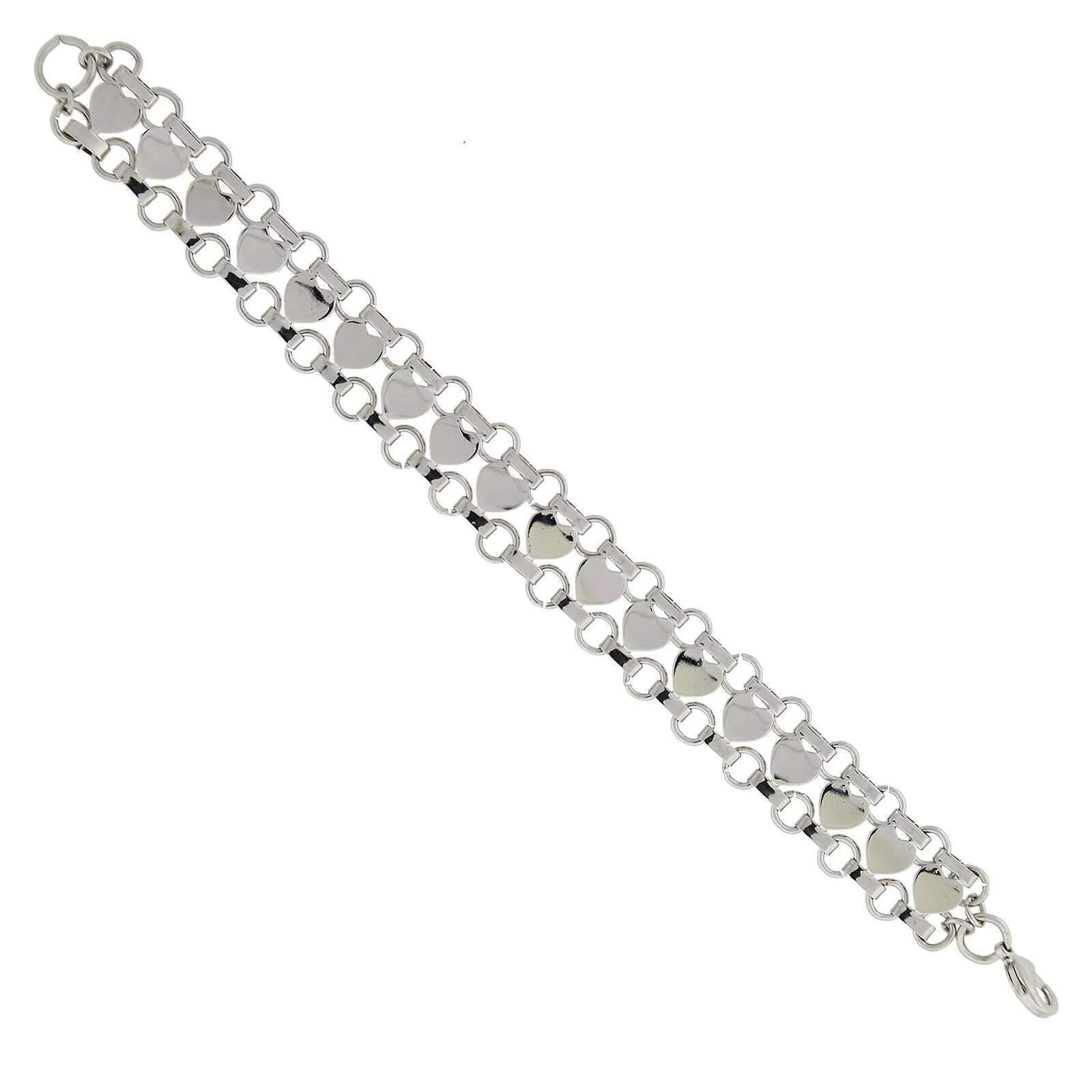 1928 Jewelry Silver Heart Link Bracelet 1928 Jewelry