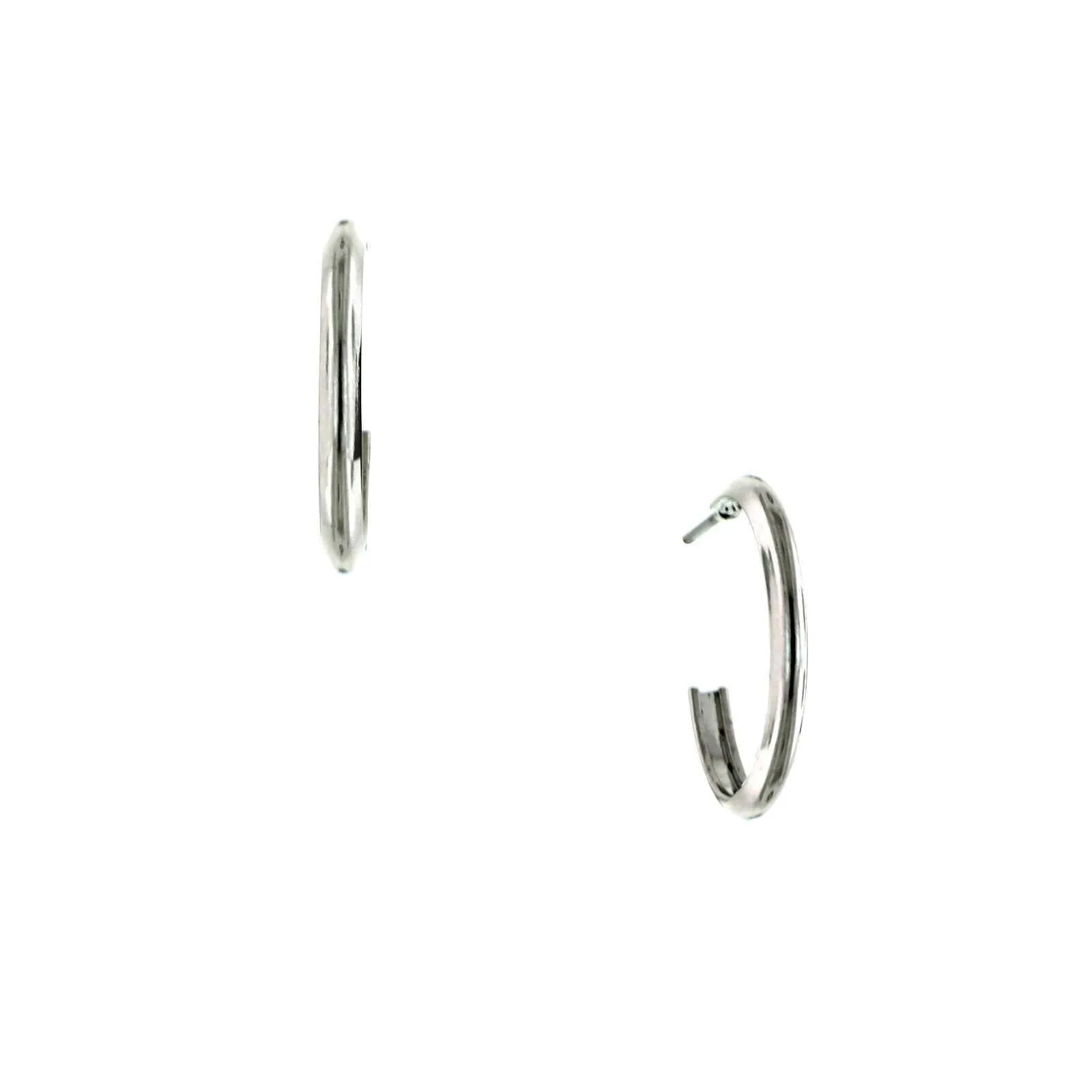 1928 Jewelry Silver Polished Classic Hoop Earrings 1928 Jewelry