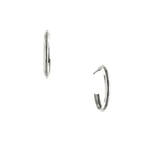 1928 Jewelry Silver Polished Classic Hoop Earrings 1928 Jewelry