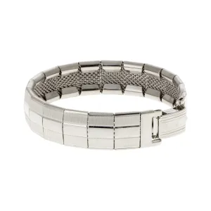 1928 Jewelry Silver Textured Lines Mesh Bracelet 1928 Jewelry