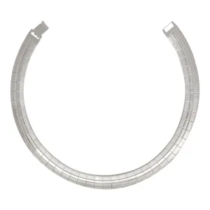 1928 Jewelry Silver Textured Lines Mesh Collar Necklace 1928 Jewelry