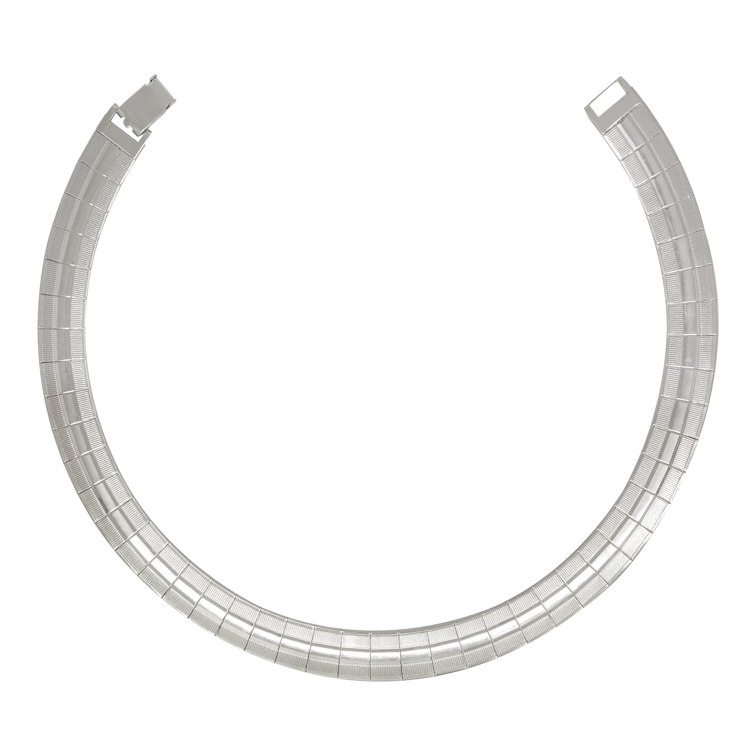 1928 Jewelry Silver Textured Lines Mesh Collar Necklace 1928 Jewelry