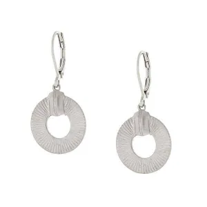 1928 Jewelry Silver Textured Round Lever Back Drop Earrings 1928 Jewelry