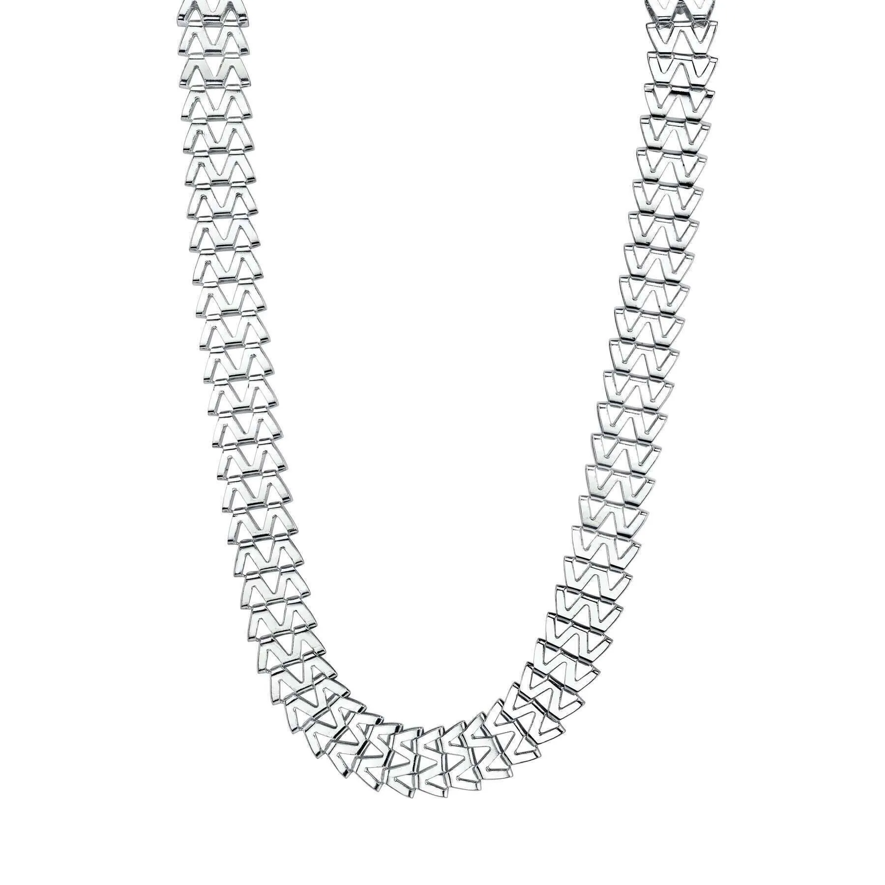 1928 Jewelry Silver W Link Necklace 19.5"   3" Extender 1928 Jewelry