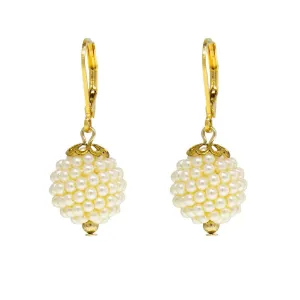 1928 Jewelry Single Seeded Faux Pearl Ball Drop Earrings 1928 Jewelry