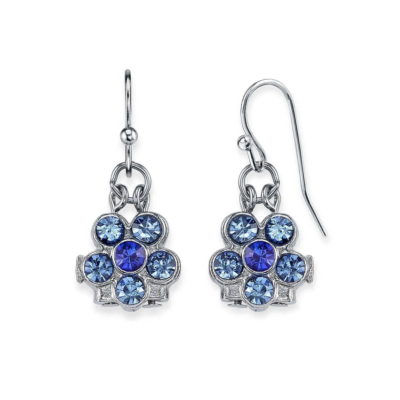 1928 Jewelry Six Crystal Flower Shaped Drop Earrings 1928 Jewelry