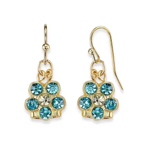 1928 Jewelry Six Crystal Flower Shaped Drop Earrings 1928 Jewelry