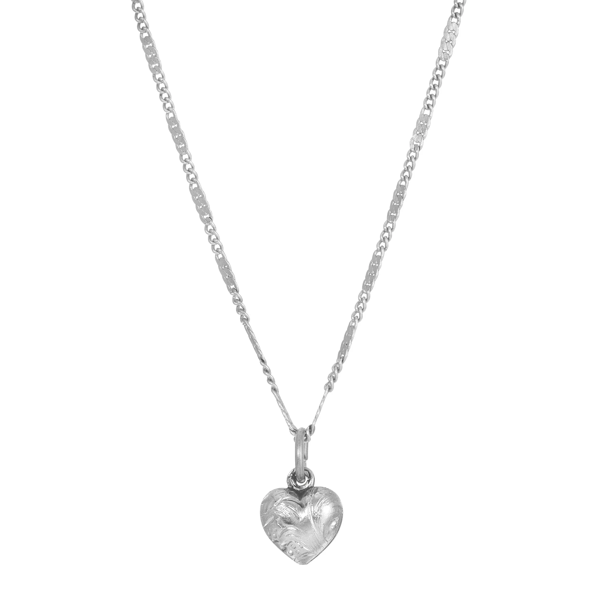 1928 Jewelry Small Puffed Floral Heart Pendant Necklace 15" 1928 Jewelry
