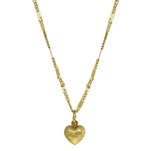 1928 Jewelry Small Puffed Floral Heart Pendant Necklace 15" 1928 Jewelry