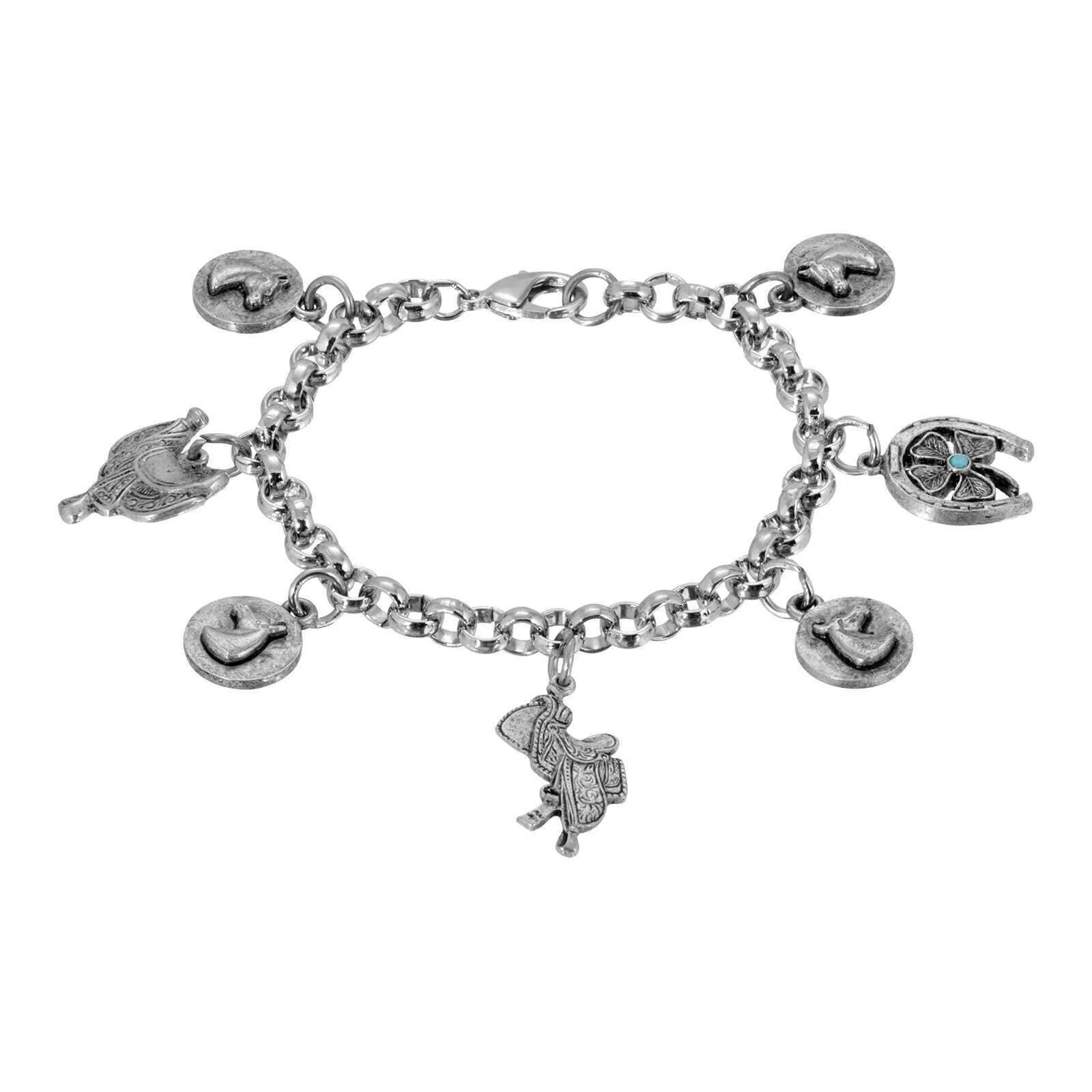 1928 Jewelry Southwest Equestrian Multi Charm Link Bracelet 1928 Jewelry