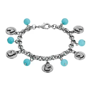 1928 Jewelry Southwest Turquoise Bead Horse Head Charm Link Bracelet 1928 Jewelry