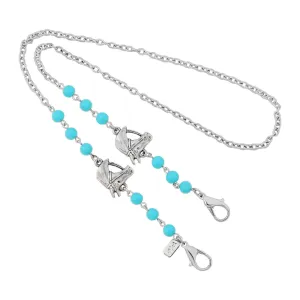 1928 Jewelry Southwest Turquoise Bead Horse Head Face Mask Chain Holder 22 Inch 1928 Jewelry