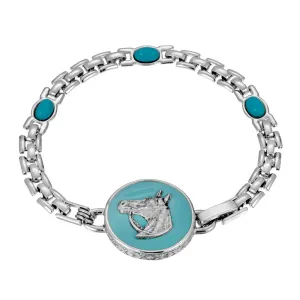 1928 Jewelry Southwest Turquoise Horse Head Brick Chain Bracelet 1928 Jewelry
